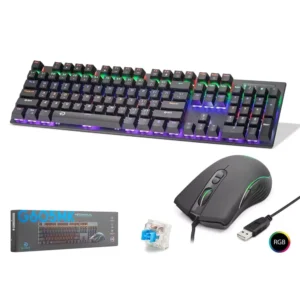 G605MK Mekanik Gaming Klavye ve Mouse Seti Blue Switch 7200 DPI RGB - SİYAH