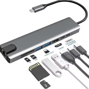 ÇEVİRİCİ TYPE-C TO 3.0 8 IN 1 USB + HDTV 4K + ETHERNET